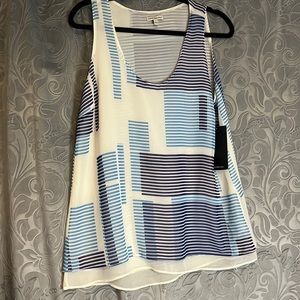 Calvin Klein Jeans Chiffon Sleeveless Blouse Large NWT